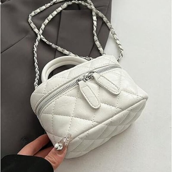 Neiman Marcus White Top Handle Crossbody Bag - Picture 4 of 4